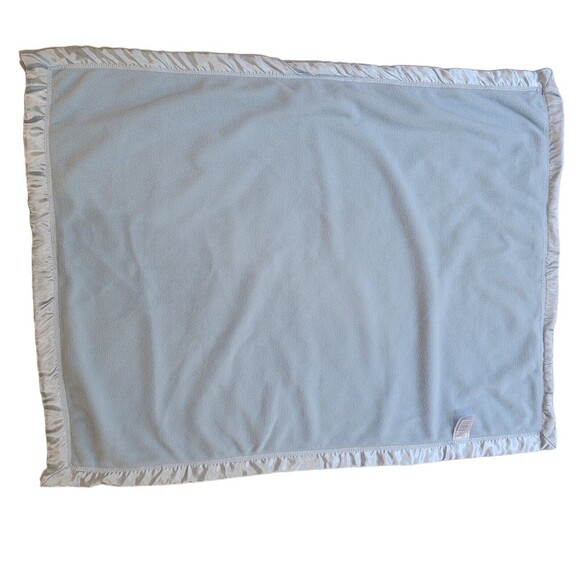 Sterling All Blue Baby Blanket Silky Satin Edge Diamond Pattern Solid Security - Picture 4 of 8